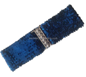 Cintura elastica elasticizzata con paillettes scintillanti glitterate da donna - Product Image 6