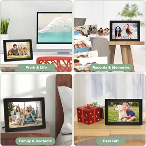 10 Zoll WiFi Cloud Digitaler Bilderrahmen Fotos von überall Touchscreen-Display Digitaler Foto rahmen mit 32GB Geschenk für die Familie