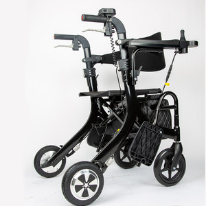שיקום מתקפל 4 גלגל קל משקל חשמלי Rollator עבור קשישים ונכים אנשים כיסא גלגלים ווקר עם מושב - Product Image 1