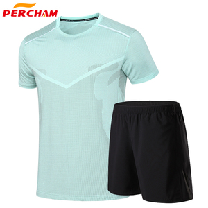 Erkekler İçin Hızlı Kuruyan Yuvarlak Yaka Spor Giyim Özel Logo Spor Tarzı Paisley Desenli Dokuma Tişörtler Kısa Kollu Boş Toptan - Product Image 1