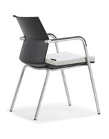 Chaise de visiteur pivotante moderne avec structure métallique et dossier croisé pour la maison, le bureau, la clinique et l'hôpital