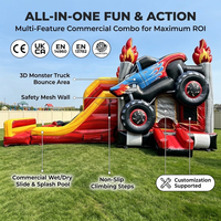 Structure gonflable commerciale Monster Truck tout-terrain avec pneus pour événements extérieurs et location d'équipements de divertissement