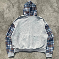Suéter de Invierno Personalizado de Alta Calidad, Diseño a Cuadros, Corte Cuadrado, 400 Gsm, con Cierre, Estilo Oversize, Bordado para Hombre