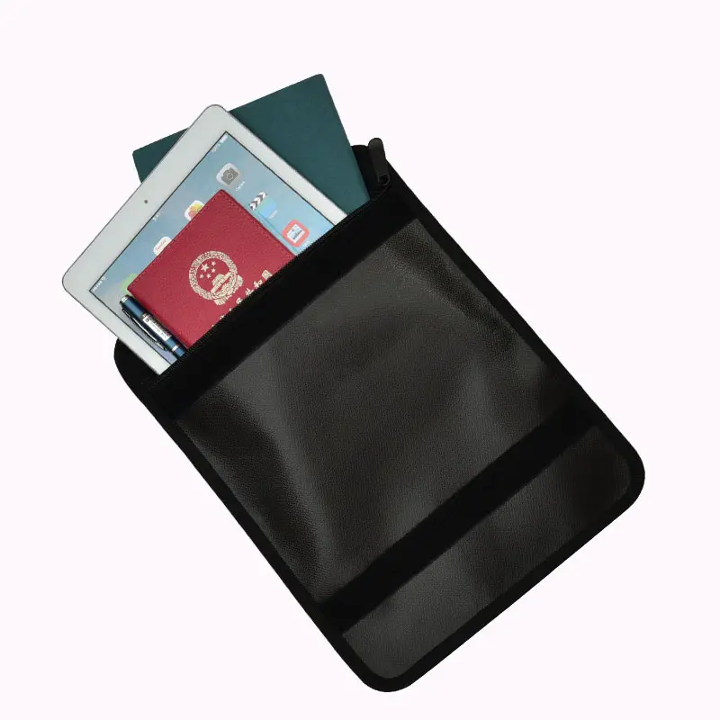 Tas uang tas dokumen tahan api grosir dengan ritsleting untuk dokumen penyimpanan, uang tunai, perhiasan, dan paspor