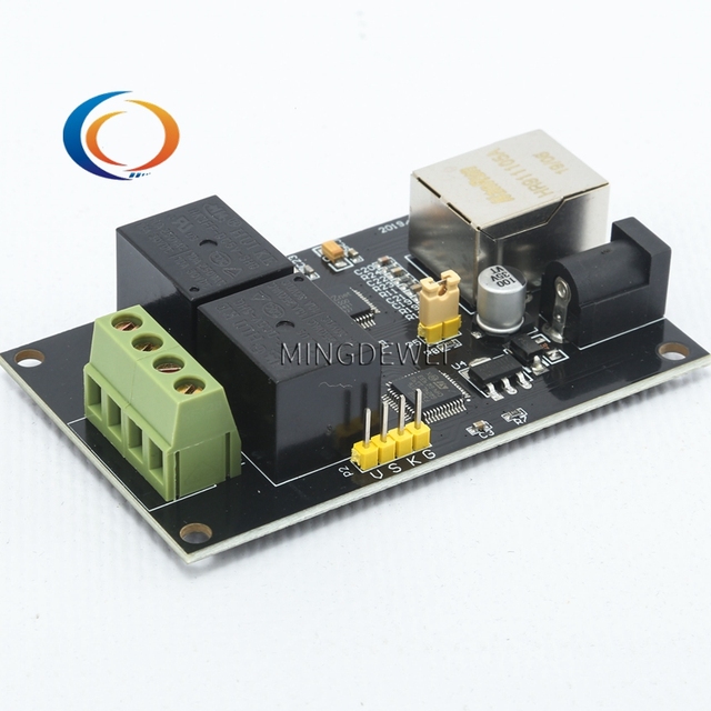 2 Channel DC5V 10A Industrial IP Network Relay Module Remote Controller Ethernet to RS485 Modbus HHT-NET2D