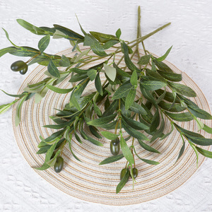 Rama de Olivo Artificial Flower Delight, 6 Ramificaciones, Frutos Verdes de Plástico, Decoración para Bodas y Hogar - Product Image 3