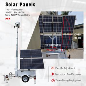 Remolque de Vigilancia Solar Móvil, Torre de CCTV Fuera de la Red, Sistema de Monitoreo con Cámara 4G con Visión Nocturna para Alquiler en Exteriores - Product Image 2