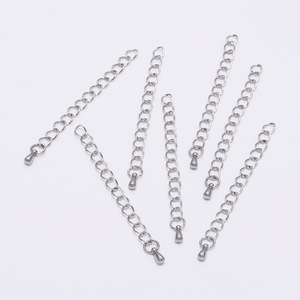Cadena de ajuste de acero inoxidable con diseño de lágrima para la fabricación de collares, cadena de extensión de 12 eslabones, accesorios de joyería - Product Image 4