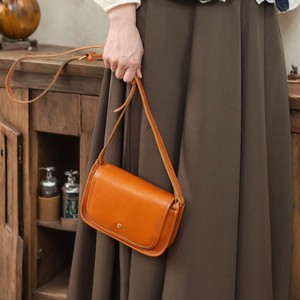 Women's Top Grain Cowhide Shoulder <b>Bag</b> 7 Inch Horizontal Square Cover Type Portable Everyday Outfits Brown Black - Product Image 3