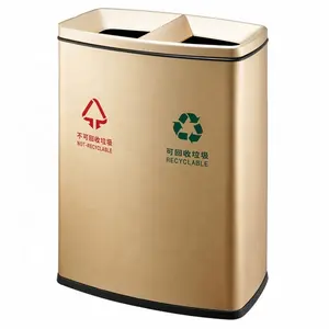 Openbare Ingedeeld Recycle Containers Dual Compartiment Gesorteerd Vuilnis Prullenbak