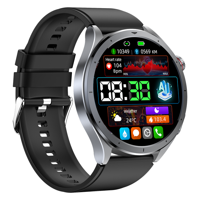2026 New ET472 ECG Smart Watch with Call Function Flashlight AI Voice Assistant Body Temperature Health Monitoring Smartwatch