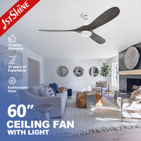 Ventilateur de plafond 1stshine avec lames en bois massif, qualité durable, design élégant, qualité professionnelle, commande par application intelligente, avec lumière LED