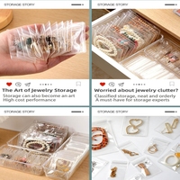 Sacs à anneau refermables en PVC transparent, pochettes de rangement anti-ternissement pour bijoux, design sérigraphié, pour bracelets en pierres précieuses, montres, boucles d'oreilles