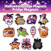 Magnet Kulkas Halloween 2026 yang Dapat Disesuaikan, Mainan Papan Tulis Magnetik untuk Balita, Magnet Kulkas Karet PVC Lunak