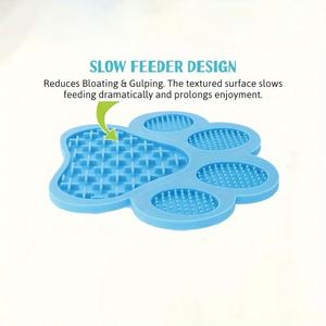 Wholesale Silicone Dog & <b>Cat</b> Slow <b>Feeder</b> Mat-Waterproof Non-Slip Anti-Overflow Custom Logo Portable Shower Use - Product Image 2
