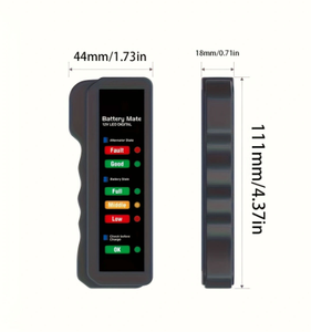 Testeur de batterie pour voiture et moto avec pinces de test positives et négatives - Affichage numérique 12V pour une lecture précise de la tension - Product Image 4