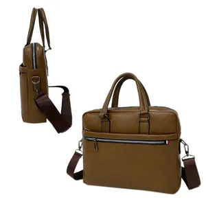 Promotion In Stock OEM Office Business Pu Leather Handbag Briefcase Laptop Bag For Men Computer Bags