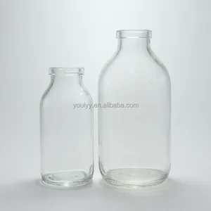 Clear Pharmaceutical 32mm Lip Infusion Glass Vials 250 Ml