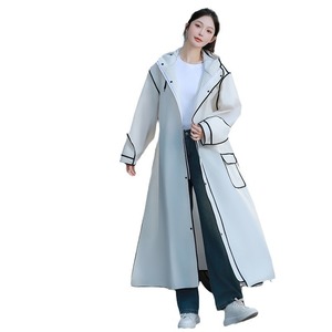 Impermeable universal largo para viajes y ciclismo con capucha y bolsillos, estilo poncho unisex para adultos A0025 - Product Image 1