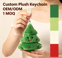 Porte-clés en peluche personnalisé, arbre de Noël en peluche, jouet en peluche, design personnalisé, porte-clés en peluche doux, cadeau promotionnel de Noël