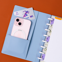 Agenda personnalisé en cuir PU souple au toucher couverture rigide de qualité supérieure avec poche intérieure couverture de planificateur avec boutons couverture pour ordinateur portable