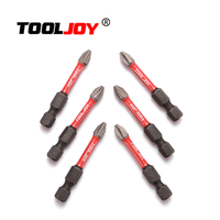 TOOLJOY OEM ODM Embouts de tournevis PH2 en acier S2 à couple élevé, embouts de vissage à percussion à tige hexagonale 1/4 pour réparation professionnelle