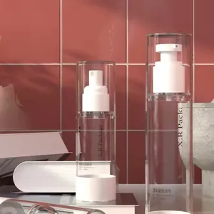 Fournisseur chinois de bouteilles de shampoing vides pour soins de la peau bouteilles vides de pompe de lotion cosmétique en plastique sans air blanc pour cosmétique