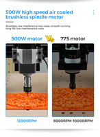 Twotrees Vente chaude Routeur CNC compact TTC450 personnalisé 500 Watts pour le travail du bois, double broche, modulaire, 110V 220V avec pompe à air