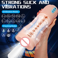 Masturbador Masculino Eléctrico con Vibración y Succión, 10 Vibraciones, 5 Modos de Succión, Carga USB, Impermeable, Canal 3D, Sensación Real al Tacto