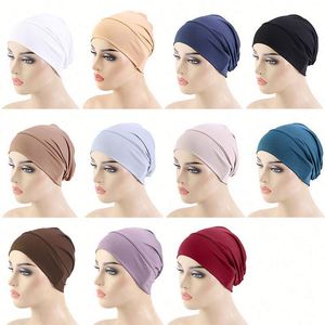 Non Slip <b>Scarf</b> Hijab Women Solid Color Under Caps for Hijabs Stretchy Dreadlocks Breathable Undercap Tube Bonnet - Product Image 3