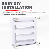 Grille d'aération murale YOD IP67 avec aérations respirantes, 4 pouces, ronde, en plastique blanc, pour séchoir extérieur