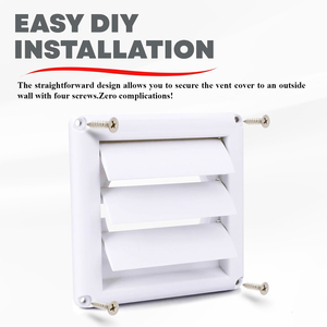 Rejilla de Ventilación Redonda de Plástico Blanco de 4 Pulgadas con Ventilación IP67, Rejilla de Pared <span class=keywords><strong>para</strong></span> Extracción de Aire, Cubierta de Ventilación <span class=keywords><strong>para</strong></span> Secadora de Exteriores - Product Image 3