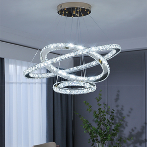 110V-240v <span class=keywords><strong>luminaires</strong></span> suspendus lustres en cristal modernes lampes suspendues en acier inoxydable décoratif pour salon Source d'alimentation ca - Product Image 3