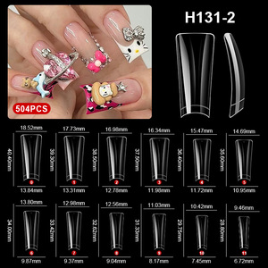 504 Uñas Postizas Transparentes de Longitud Media, Extensión de Uñas Acrílicas Suaves Francesas, Puntas Anchas de Cobertura Media/Total - Product Image 6