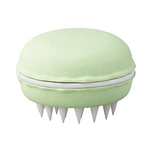 Brosse de massage du cuir chevelu humide et sec, 24 nœuds de massage en silicone, relaxation capillaire sous la douche, stimulation du cuir chevelu irrité, spa à domicile, design macaron mignon - Product Image 6