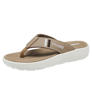 Pantoufles d'été antidérapantes en caoutchouc souple et résistant pour hommes, couleur mélangée, design de mode, tongs d'extérieur décontractées, vente en gros - Product Image 1