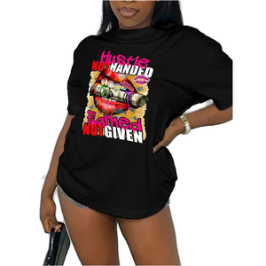 Meilleures ventes d'usine : T-shirt 100% Coton à motif graphique personnalisé, style Hip Hop, coupe classique, tendance urbaine, avec alphabet sportif - Product Image 3