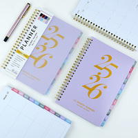Agenda Semanal Personalizada con Cubierta de PVC y Logotipo en Dorado, Cuaderno Espiral A5, Diario, Metas Diarias, 80 Hojas
