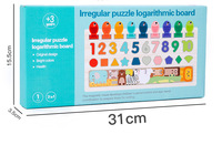 Jouet éducatif en bois 4-en-1 : planche d'apprentissage des nombres pour enfants avec jeu de pêche, reconnaissance des formes et des animaux