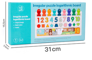 <span class=keywords><strong>4</strong></span>-in-1 houten nummer-matchbord speelgoed - leerhulpmiddel voor vroege educatie voor kinderen met visspel, vorm-/dierherkenning - Product Image 5