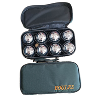 Ensemble de jeux d'été pour l'extérieur 8pcs 720g Bocce Ball et Boule Sac à main Paquet de boules de pétanque en acier inoxydable