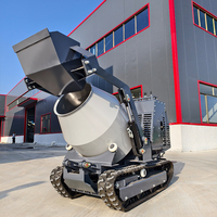 Hochleistungsfähiger Mini-Raupenmischer für Zement, Multifunktionaler 300L Selbstladender Tragbarer Betonmischer