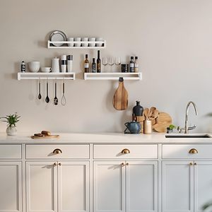 Étagères murales flottantes pour livres d'enfants, lot de 3, en bois massif naturel, meubles de rangement décoratifs - Product Image 4