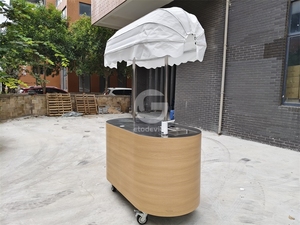 Custom Portable Mini Push <strong>Cart</strong> Street Snack Ice Cream Mobile Food Showcase - Product Image 2