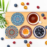 Sous-verres en peinture diamantée, 4 pièces, motif Mandala, dessous de plat de cuisine, décoration de maison en bois, protection de table QQ045