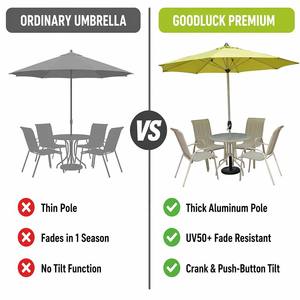 3x3M Commercial Heavy Duty Center Pole Patio Umbrella Aluminum Waterproof UV50+ Outdoor Hotel <strong>Garden</strong> Beach Crank <strong>Tilt</strong> <strong>Parasol</strong> - Product Image 6
