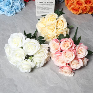 Material para Arranjo Floral DIY Monet Garden com 9 Cabeças de Rosa, Flor de Simulação Artística com Textura Estereoscópica Muito Realista - Product Image 4