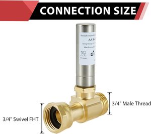 (Paquete de 2) Amortiguador de Presión de Agua de Acero Inoxidable S-241 para Lavadora, Acoplamiento Giratorio de 3/4 Pulgadas FHT X MHT 250 Psi S-241, HAMME - Product Image 2