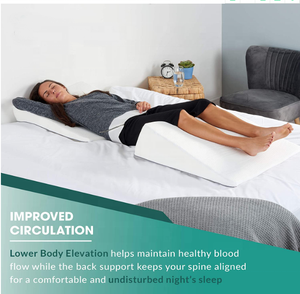 Almohada de cuña de cama de espuma viscoelástica, ajustable para reflujo, lectura, ronquidos, dormir, soporte para el cuerpo, espalda, cuello, piernas, <span class=keywords><strong>embarazo</strong></span> - Product Image 4