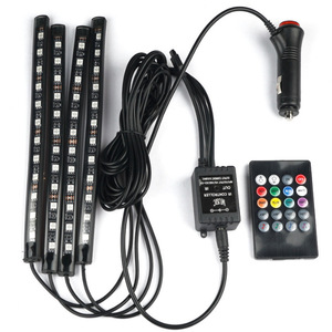 ไฟแอมเบียนท์ 12 โวลต์ ชุดไฟ LED 4 ชิ้น สำหรับตกแต่งภายในรถยนต์ พร้อมรีโมทคอนโทรล - Product Image 3